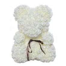 Мишка из роз CG Bear Flowers BB1 White