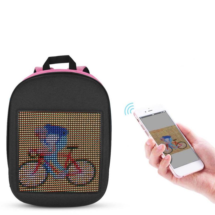 Фото 2 Рюкзак со светодиодным экраном 15.6' M+ LED Bag Pink