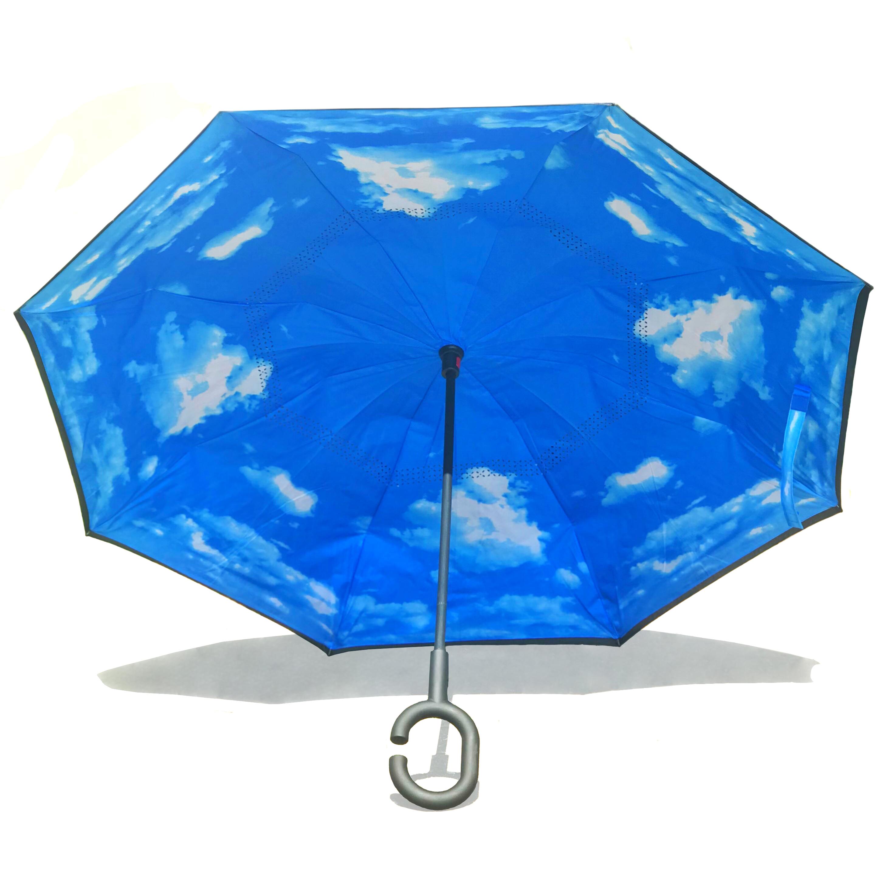 Фото 2 Зонт наоборот, раскладной с облаками Umbrella Sky U2