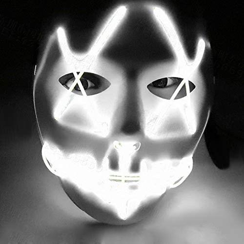 Неоновая Маска для вечеринок с подсветкой LED Mask 1 White