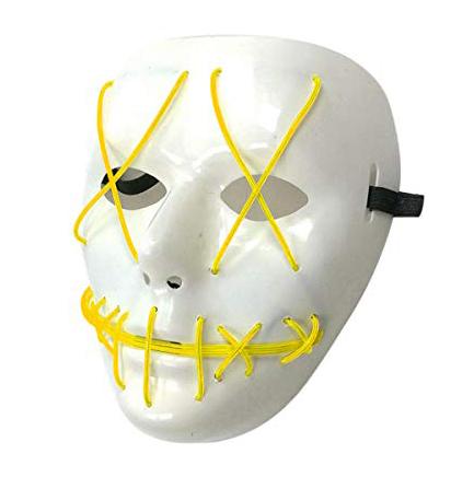 Фото 2 Неоновая Маска с подсветкой для вечеринок LED Mask 1 Yellow