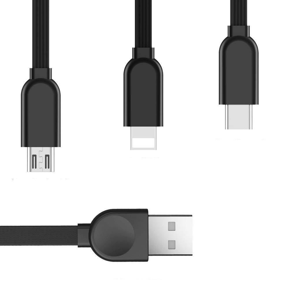 Телескопический USB кабель 3 в 1 Lightning + Micro USB + Type-C 1,2м UFT SC1