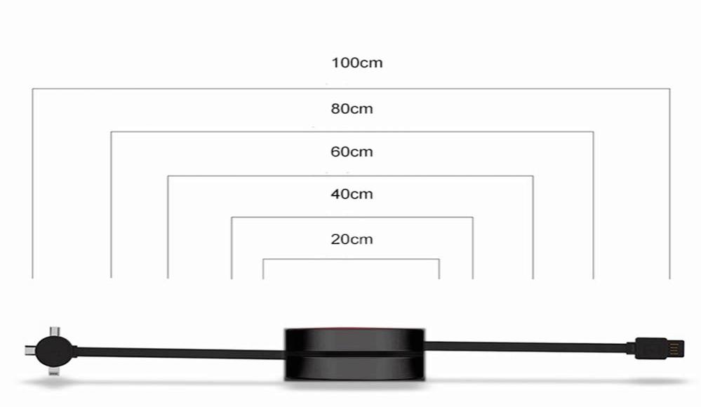 Фото 1 Портативный Телескопический USB кабель 1м 3 в 1 Lightning + Micro USB + Type-C CG SC2