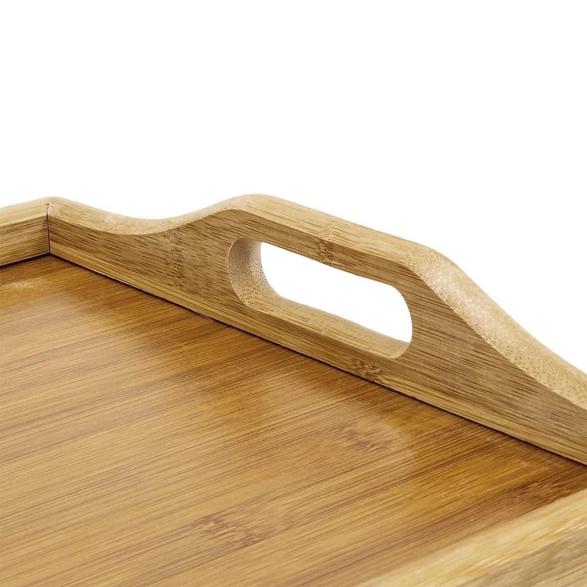 Фото 2 Бамбуковый столик для завтрака с ручками, накроватный поднос со складными ножками CG TB01