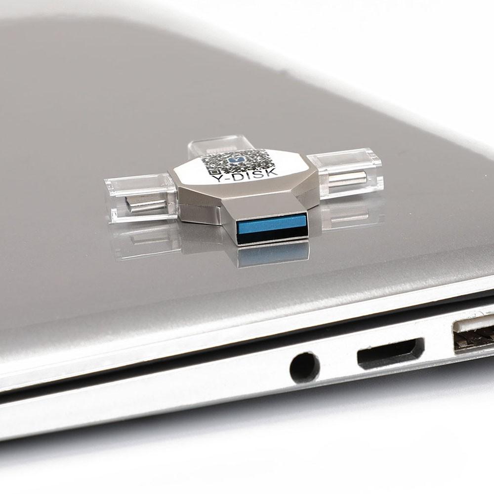 Флэш-накопитель 4 в 1 USB 2.0 / Type-C / Micro USB / Lightning CG FDT32