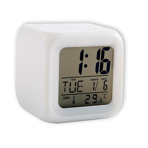 Фото 2 Часы с термометром меняющие цвет Clock kub